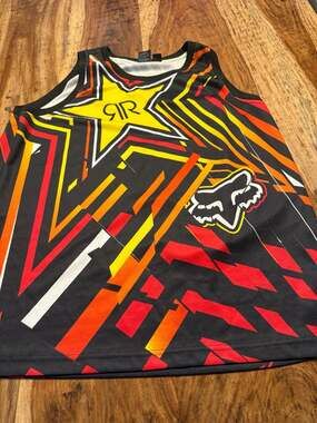 Vintage Fox Racing x Rockstar Energy Drink Spike vortex tank XL Y2K dirt bike